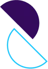 Маска из голубых и фиолетовых полукругов