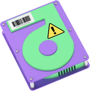 disque dur avec un boîtier vert-violet
