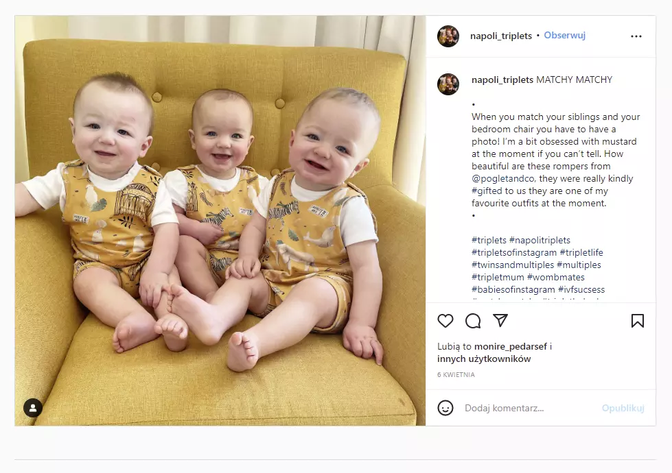 Instagram post showing three kids