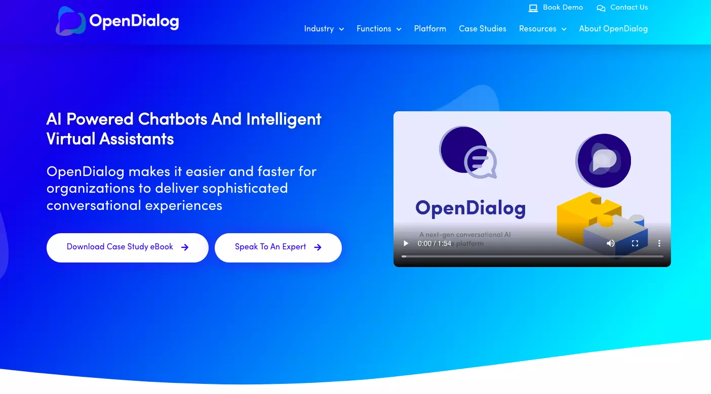 main website of opendialog.ai
