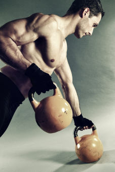 the guy does kettlebells