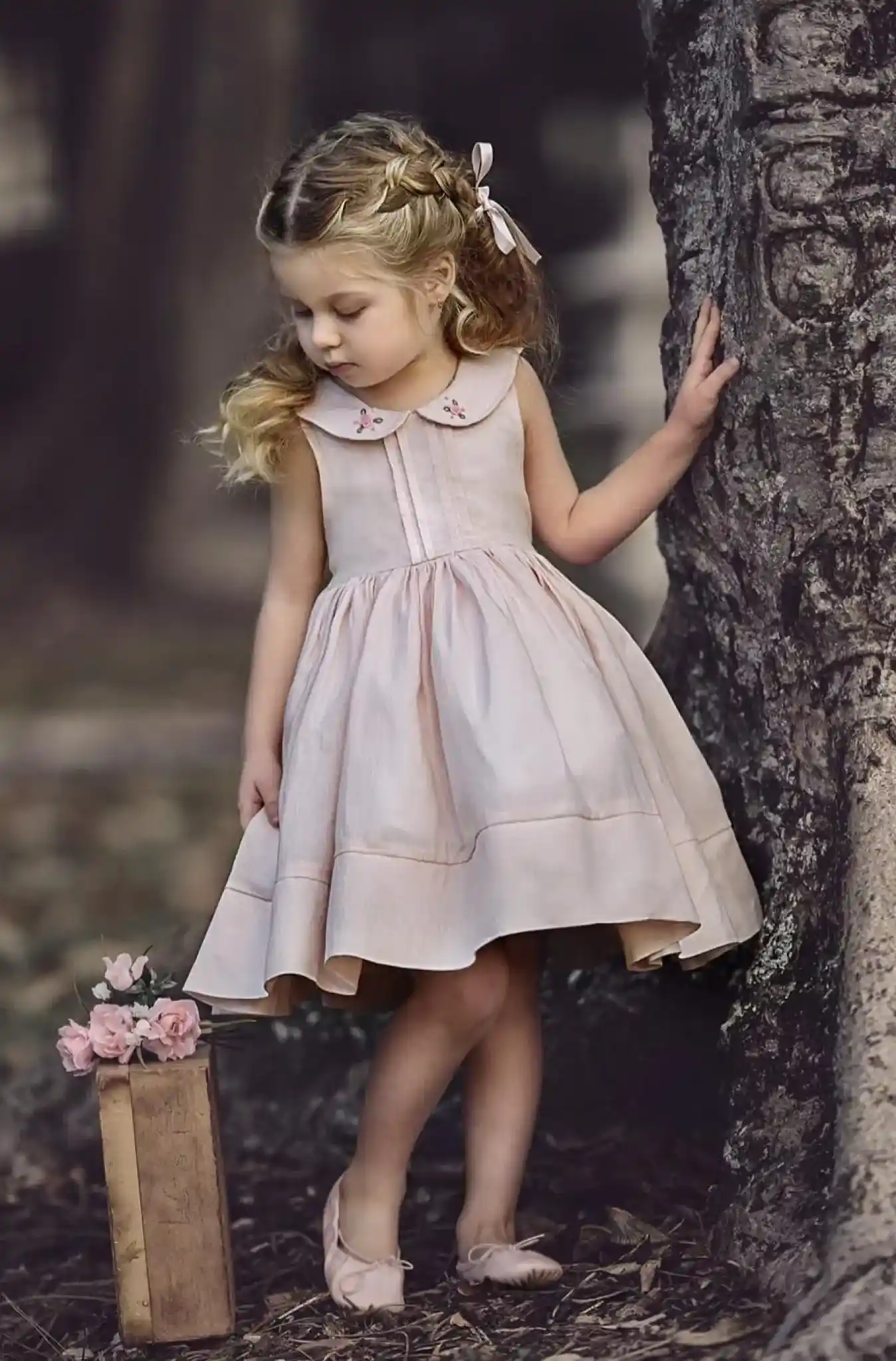 Child girl in a dress