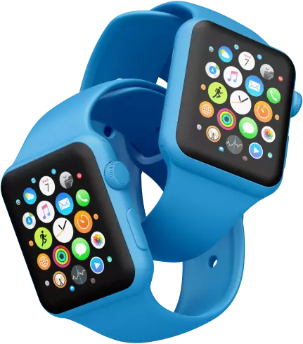 Pair of blue wristwatches