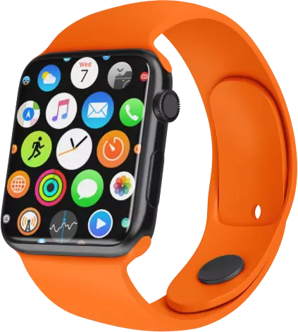 Orange wrist watch