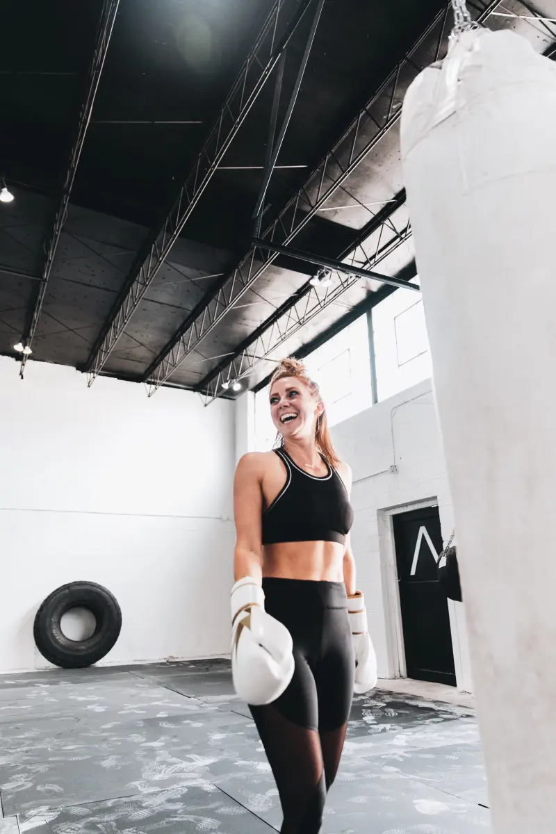 Girl with boxing gloves