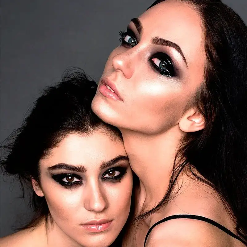 two girls with dark hair