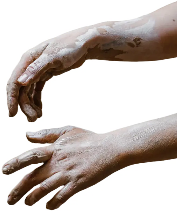 Image of hands in paint