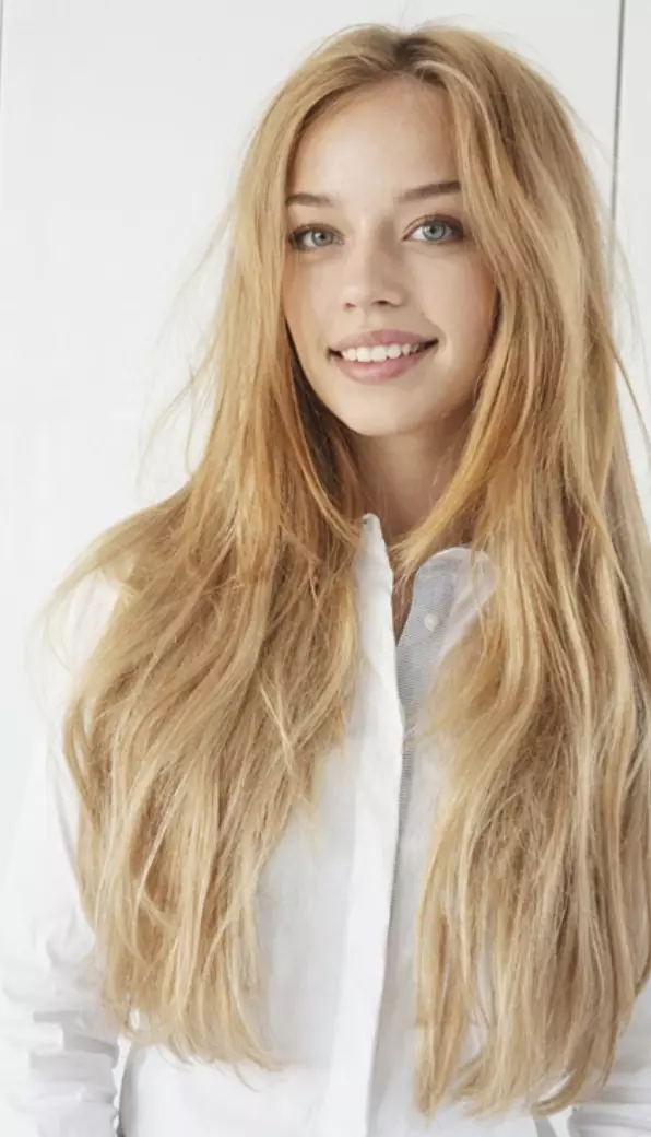 a girl with blond hair