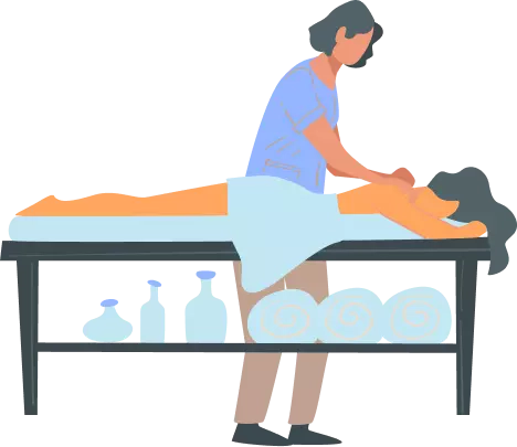 Imagen del procedimiento de masaje.