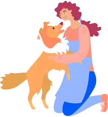 صورة فتاة مع كلب
