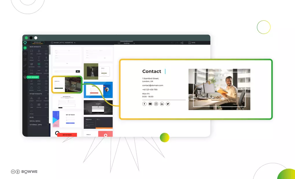 Sekcja z BOWWE Builder z formularzem kontaktowym
