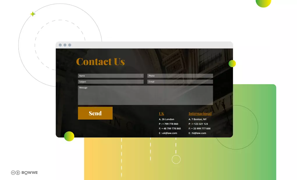 Modello di sito Web di contabilità e contabilità - Informazioni di contatto