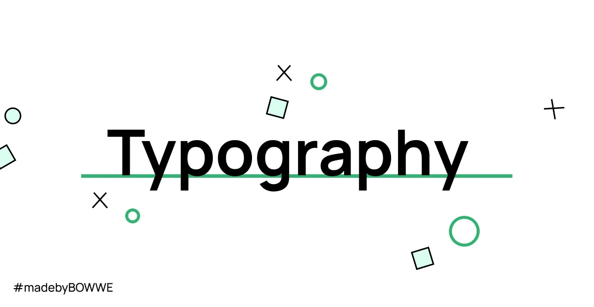 Grafik mit großen Worten „Typografie“