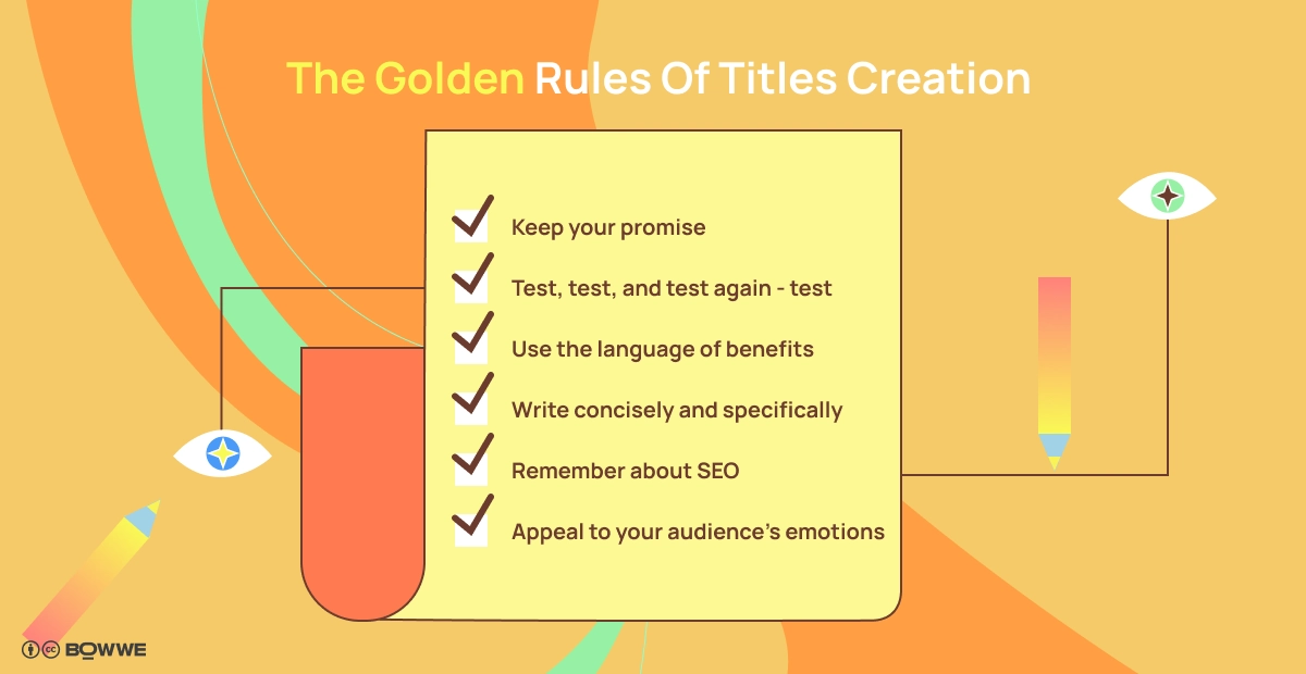 A list of rules about title creation