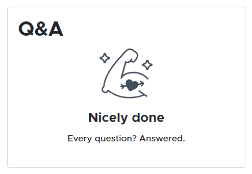 The appearance of the "Q&A" section after answering all the questions