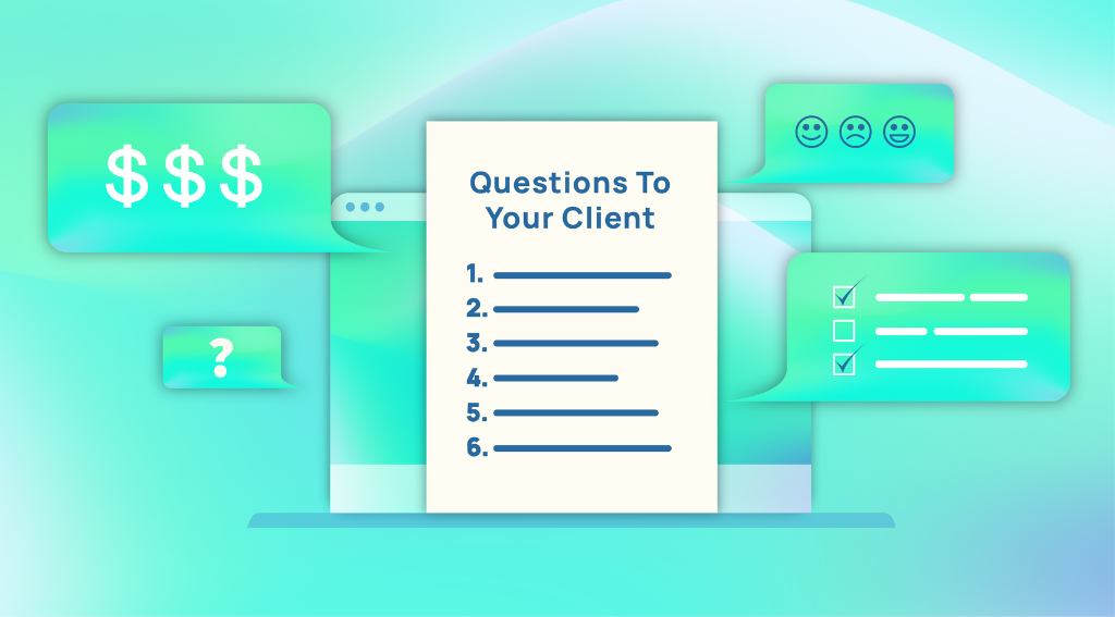 El gráfico del título del artículo "Preguntas al cliente antes de iniciar el proyecto"