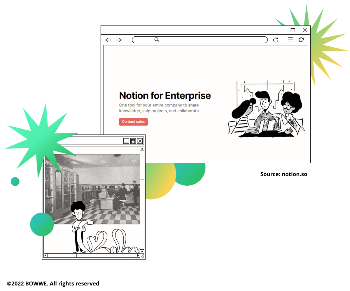 Screenshot from notion.so showing illustration of people