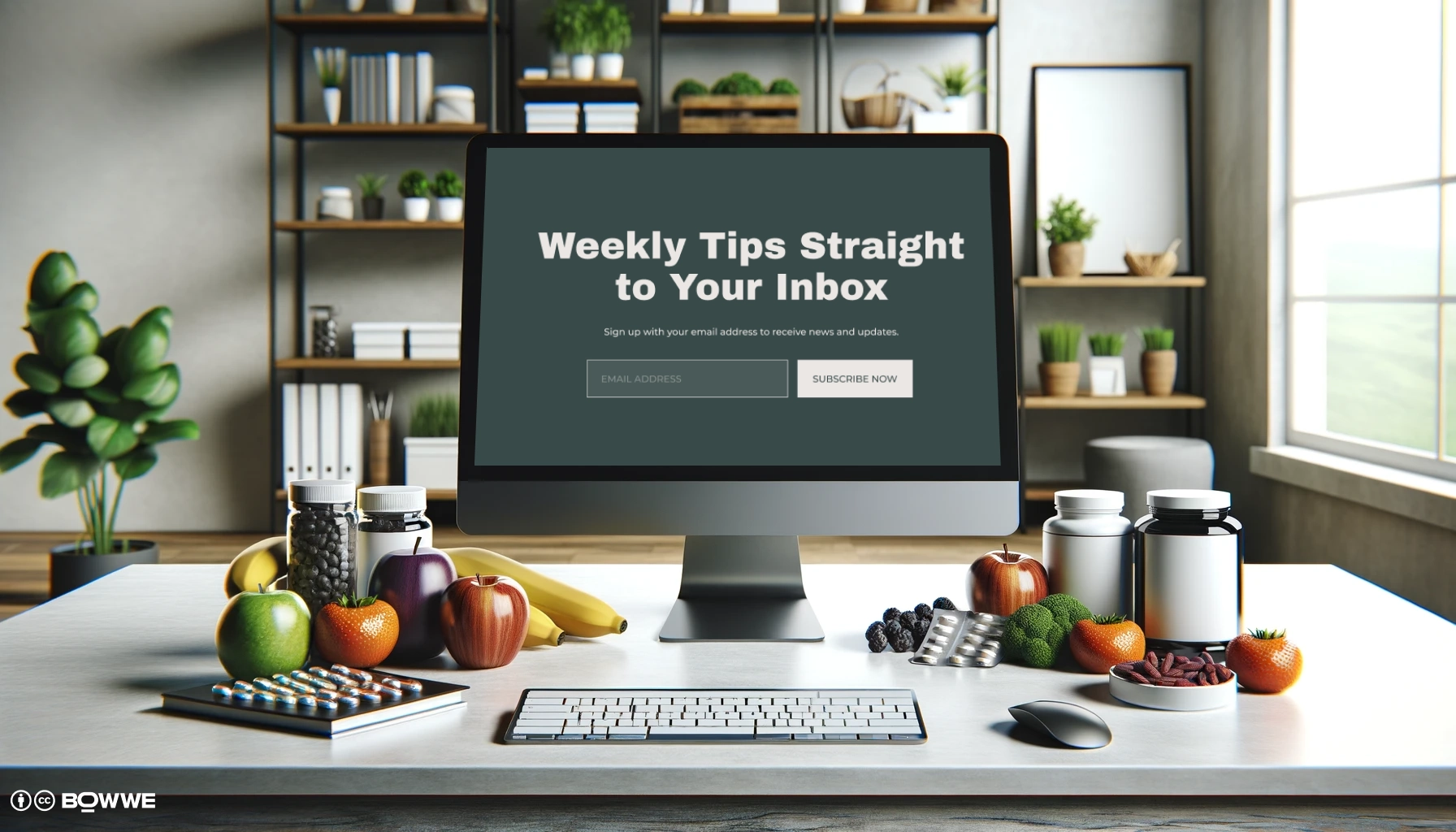 monitor with dietitian website template with section "Newsletter"