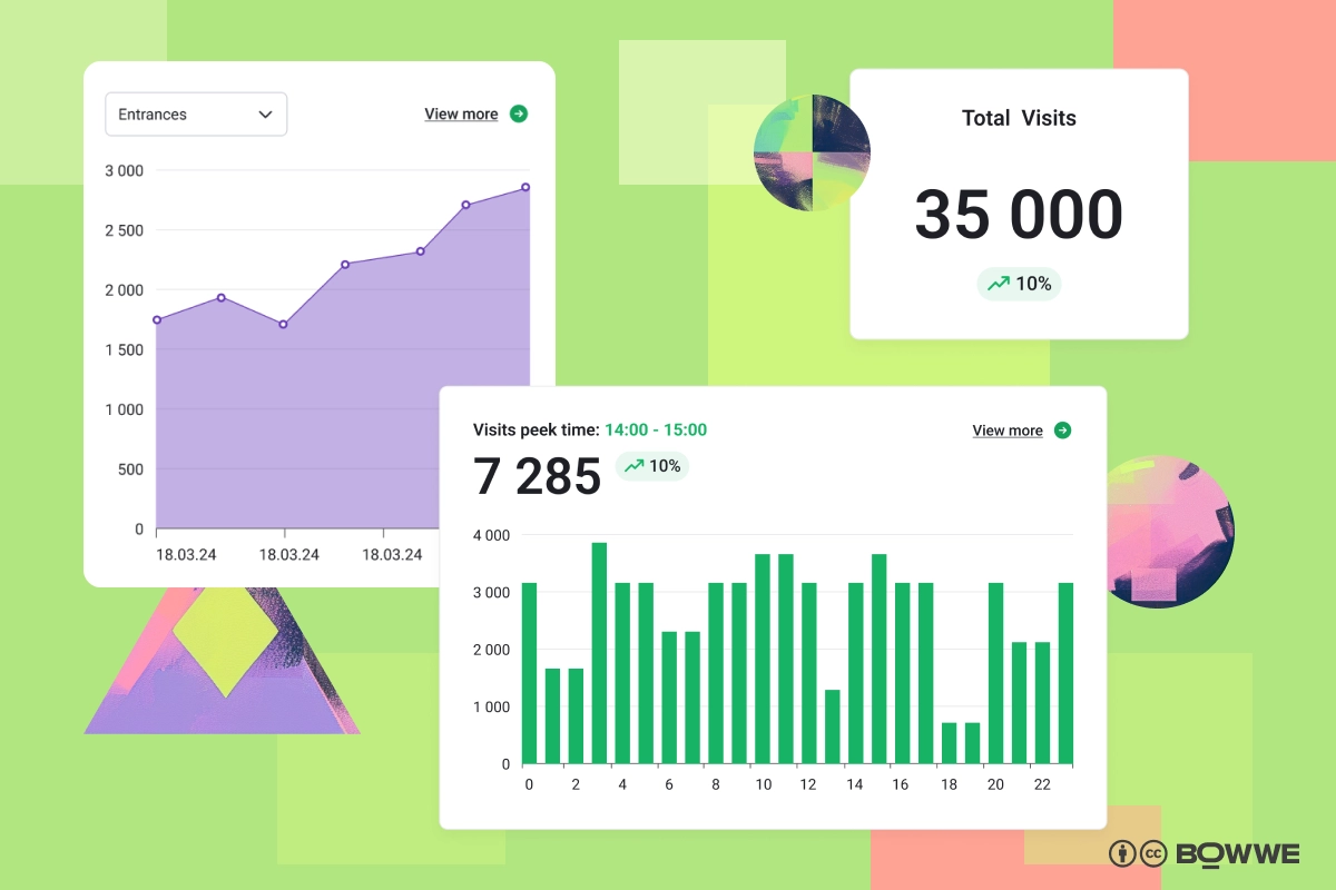 Moduli con statistiche del sito web da BOWWE Website Builder