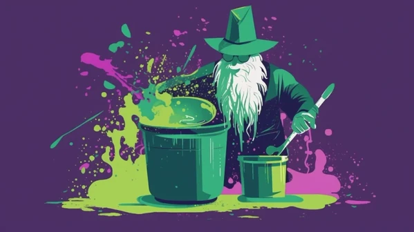 Wizard on purple background