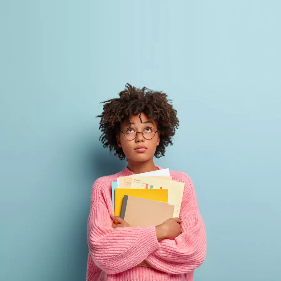 Girl with books