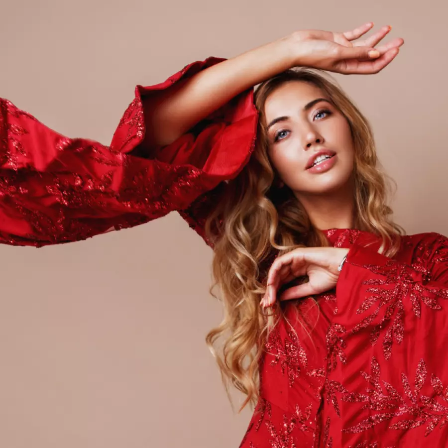 Girl in a red dress