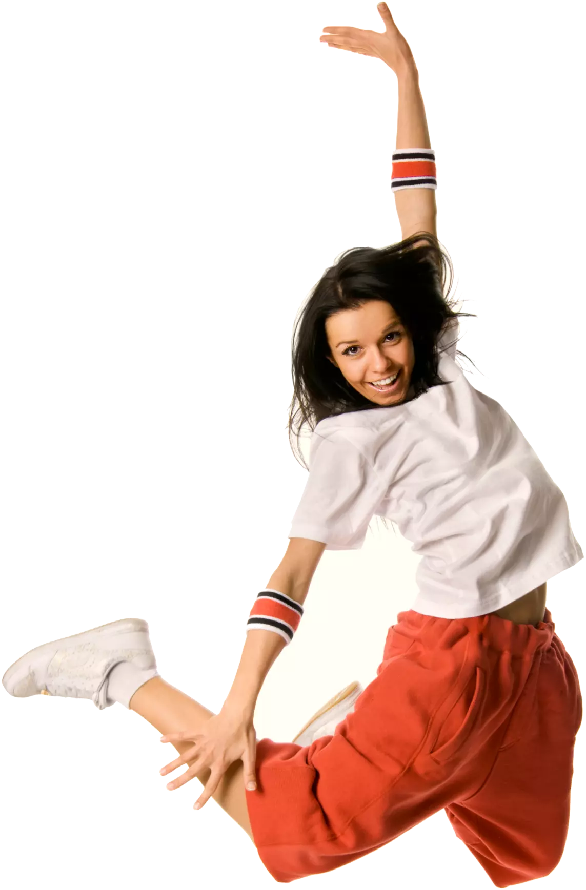 a girl with dark hair is dancing
