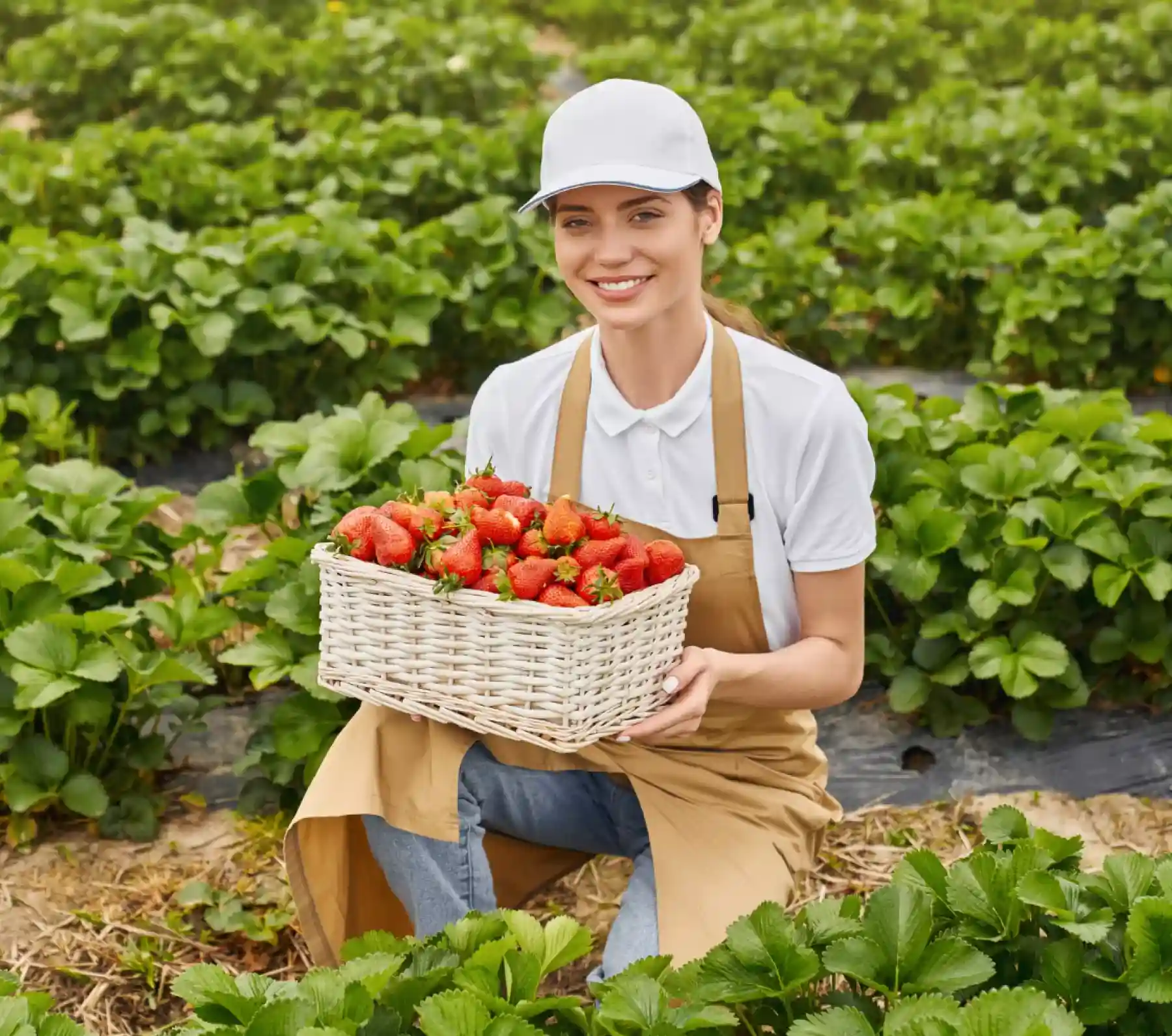 Girl with strawberries