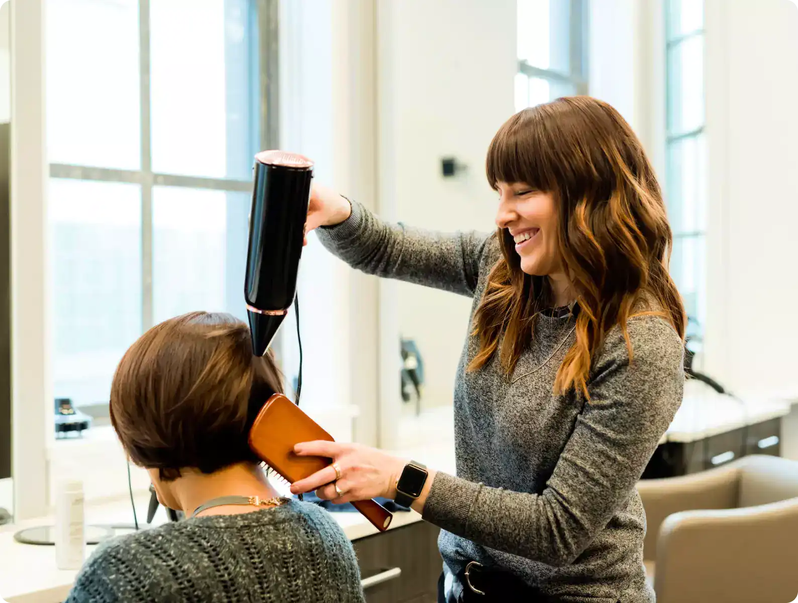 A girl gets her hair done