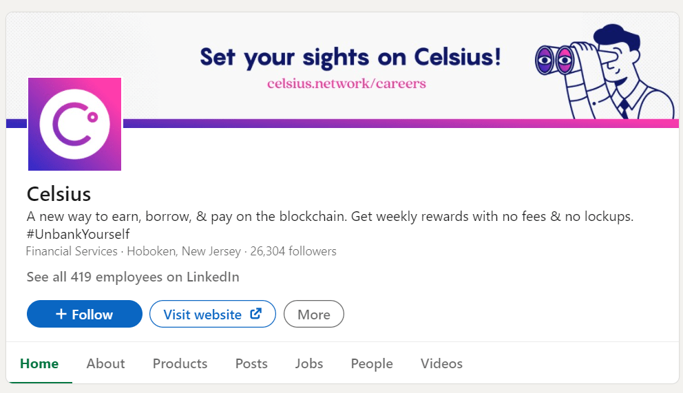 Celsius profile on LinkedIn