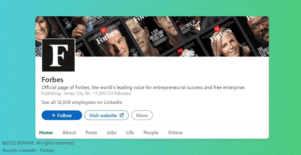 Profil Forbes na LinkedIn