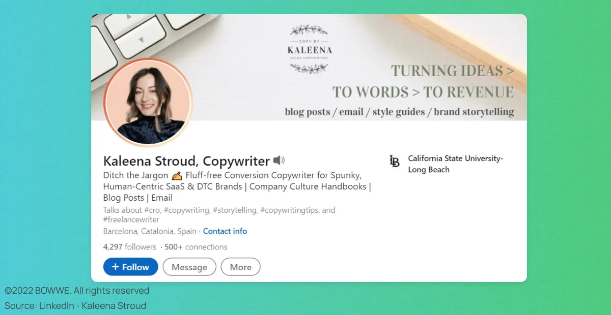 Profil Kaleena Stroud na LinkedIn