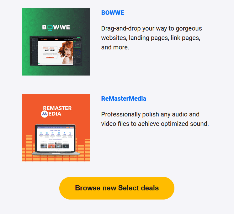 Excerpt with BOWWE from Appsumo newsletter
