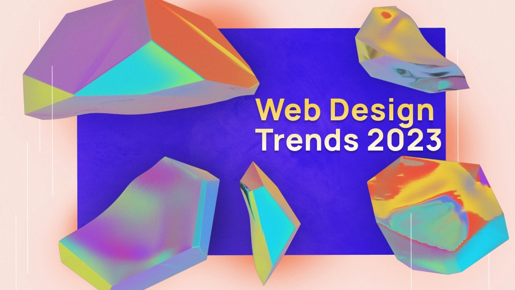 Grafika z kamieniami i napisem "Web Design Trends 2023"