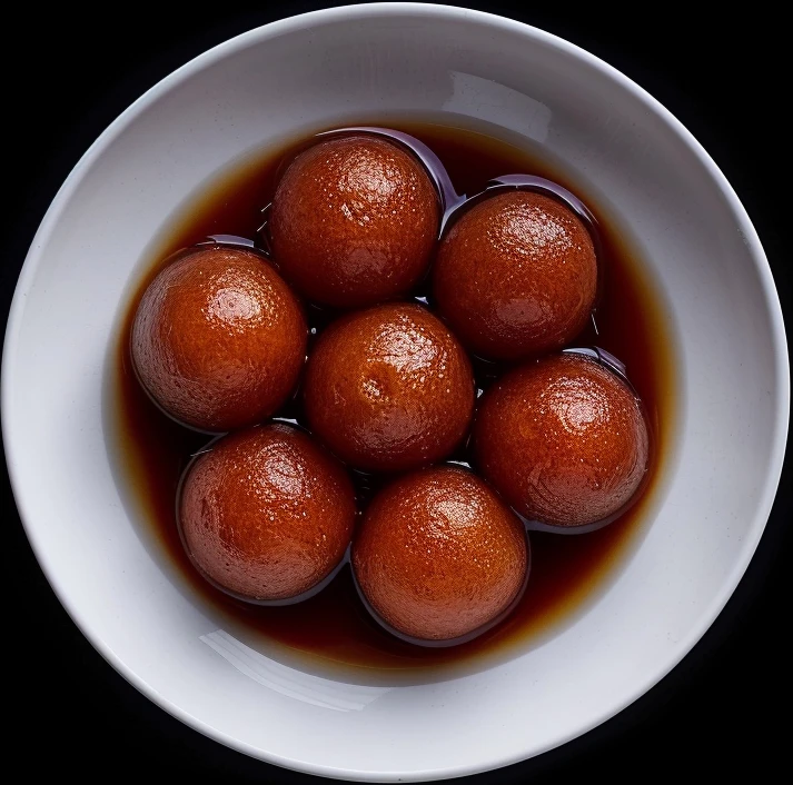 Red balls in red liquid in a plate