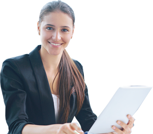 Smiling woman with some documents